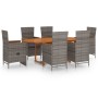 Juego de comedor de jardín 7 piezas ratán sintético gris by , Garden sets - Ref: Foro24-3070770, Price: 1,00 €, Discount: %