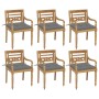 Sillas Batavia 6 unidades madera maciza de teca con cojines by , Garden chairs - Ref: Foro24-3073338, Price: 759,73 €, Discou...