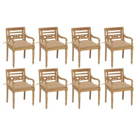 Sillas Batavia 8 unidades madera maciza de teca con cojines von , Gartenstühle - Ref: Foro24-3073367, Preis: 1,00 €, Rabatt: %