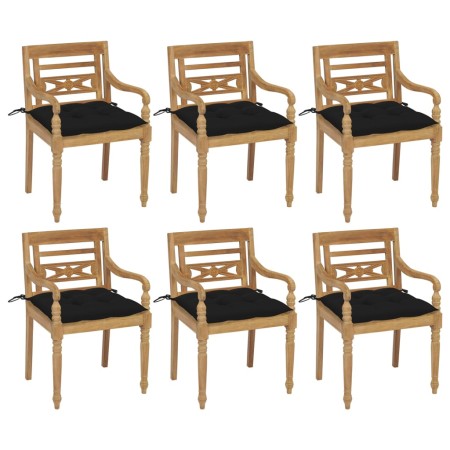 Sillas Batavia 6 unidades madera maciza de teca con cojines von , Gartenstühle - Ref: Foro24-3073344, Preis: 760,73 €, Rabatt: %