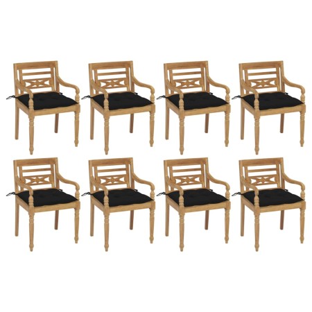 Sillas Batavia 8 unidades madera maciza de teca con cojines von , Gartenstühle - Ref: Foro24-3073371, Preis: 1,00 €, Rabatt: %