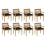 Sillas Batavia 8 unidades madera maciza de teca con cojines von , Gartenstühle - Ref: Foro24-3073371, Preis: 1,00 €, Rabatt: %