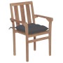 Sillas de jardín apilables 6 uds madera maciza teca con cojines by , Garden chairs - Ref: Foro24-3073421, Price: 776,34 €, Di...