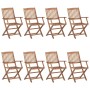Sillas de jardín plegables 8 uds y cojines madera maciza acacia von , Gartenstühle - Ref: Foro24-3074981, Preis: 448,28 €, Ra...