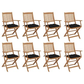 Sillas de jardín plegables 8 uds y cojines madera maciza acacia von , Gartenstühle - Ref: Foro24-3075107, Preis: 396,52 €, Ra...