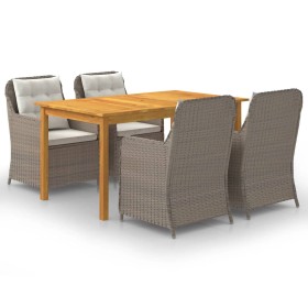 Juego de comedor para jardín 5 piezas marrón de vidaXL, Conjuntos de jardín - Ref: Foro24-3067818, Precio: 807,41 €, Descuent...