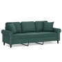 Sofá de 3 plazas con cojines terciopelo verde oscuro 180 cm von , Sofas - Ref: Foro24-3200957, Preis: 321,64 €, Rabatt: %