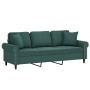 Sofá de 3 plazas con cojines terciopelo verde oscuro 180 cm von , Sofas - Ref: Foro24-3200957, Preis: 321,64 €, Rabatt: %