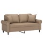 Sofá de 2 plazas con cojines cuero sintético capuchino 140 cm by , Sofas - Ref: Foro24-3200934, Price: 250,91 €, Discount: %