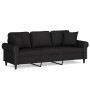Sofá de 3 plazas con cojines terciopelo negro 180 cm von , Sofas - Ref: Foro24-3200960, Preis: 327,51 €, Rabatt: %