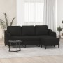 Sofá de 3 plazas con taburete de tela negro 180 cm von , Sofas - Ref: Foro24-3201139, Preis: 291,79 €, Rabatt: %