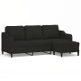 Sofá de 3 plazas con taburete de tela negro 180 cm von , Sofas - Ref: Foro24-3201139, Preis: 291,79 €, Rabatt: %