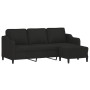 Sofá de 3 plazas con taburete de tela negro 180 cm von , Sofas - Ref: Foro24-3201139, Preis: 291,79 €, Rabatt: %