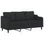 Sofá de 3 plazas con taburete de tela negro 180 cm von , Sofas - Ref: Foro24-3201139, Preis: 291,79 €, Rabatt: %