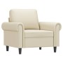 Sillón con taburete cuero sintético color crema 60 cm by , Sofas - Ref: Foro24-3201201, Price: 208,60 €, Discount: %