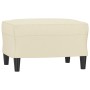 Sillón con taburete cuero sintético color crema 60 cm by , Sofas - Ref: Foro24-3201201, Price: 208,60 €, Discount: %