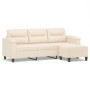 Sofá de 3 plazas y taburete tela microfibra beige 180 cm de , Sofás - Ref: Foro24-3201236, Precio: 405,18 €, Descuento: %