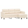 Sofá de 3 plazas y taburete tela microfibra beige 180 cm de , Sofás - Ref: Foro24-3201236, Precio: 405,18 €, Descuento: %