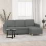 Sofá de 3 plazas con taburete de tela gris oscuro 180 cm by , Sofas - Ref: Foro24-3201193, Price: 329,51 €, Discount: %