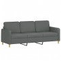 Sofá de 3 plazas con taburete de tela gris oscuro 180 cm by , Sofas - Ref: Foro24-3201193, Price: 329,51 €, Discount: %