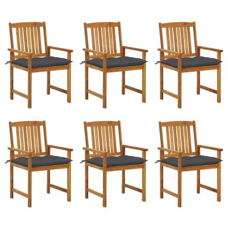 Sillas de jardín y cojines 6 unidades madera maciza de acacia by , Garden chairs - Ref: Foro24-3078181, Price: 462,17 €, Disc...