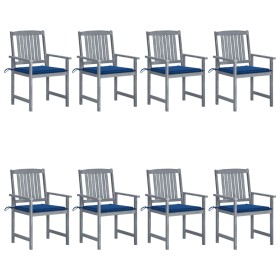 Sillas de jardín con cojines 8 uds madera maciza de acacia gris by , Garden chairs - Ref: Foro24-3078232, Price: 561,15 €, Di...