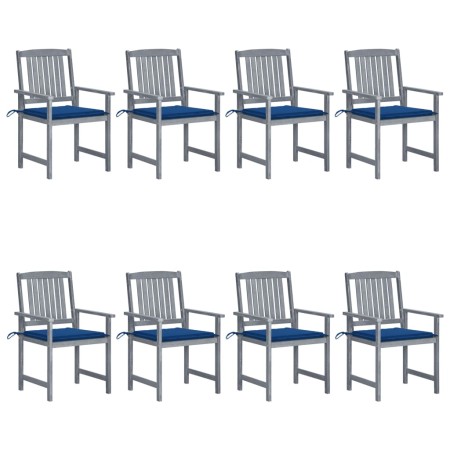 Sillas de jardín con cojines 8 uds madera maciza de acacia gris by , Garden chairs - Ref: Foro24-3078232, Price: 561,15 €, Di...