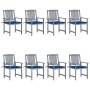 Sillas de jardín con cojines 8 uds madera maciza de acacia gris by , Garden chairs - Ref: Foro24-3078232, Price: 561,15 €, Di...