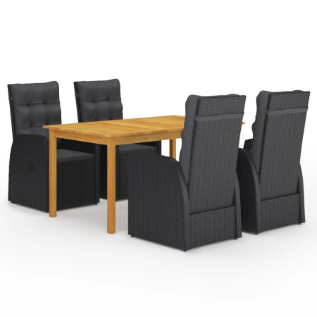 Juego de comedor para jardín 5 piezas negro de vidaXL, Conjuntos de jardín - Ref: Foro24-3067811, Precio: 833,04 €, Descuento: %