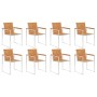 Sillas de jardín y cojines 8 unidades madera maciza de acacia by , Garden chairs - Ref: Foro24-3078543, Price: 910,14 €, Disc...