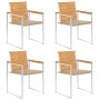 Sillas de jardín 4 unidades con cojines madera maciza teca by , Garden chairs - Ref: Foro24-3078557, Price: 548,52 €, Discoun...