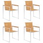 Sillas de jardín 4 unidades con cojines madera maciza teca by , Garden chairs - Ref: Foro24-3078557, Price: 548,52 €, Discoun...