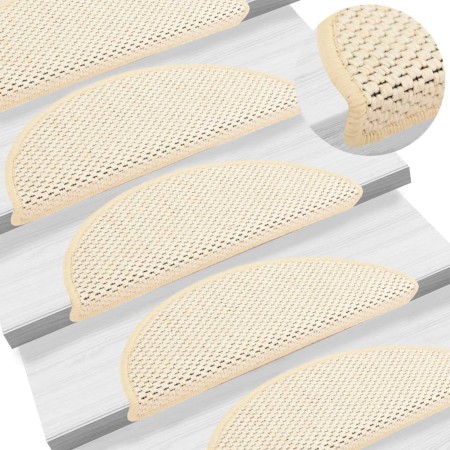 Selbstklebende Sisal-Stufenmatte 15 Stück creme 56x17x3 cm von vidaXL, Treppenmatten - Ref: Foro24-326869, Preis: 85,57 €, Ra...