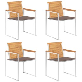 Sillas de jardín 4 unidades con cojines madera maciza teca von , Gartenstühle - Ref: Foro24-3078562, Preis: 540,11 €, Rabatt: %