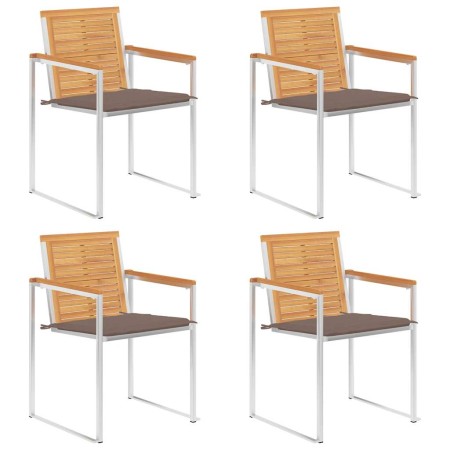 Sillas de jardín 4 unidades con cojines madera maciza teca von , Gartenstühle - Ref: Foro24-3078562, Preis: 540,11 €, Rabatt: %