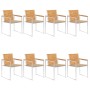 Sillas de jardín y cojines 8 unidades madera maciza de acacia by , Garden chairs - Ref: Foro24-3078611, Price: 1,00 €, Discou...