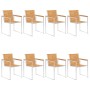 Sillas de jardín y cojines 8 unidades madera maciza de acacia by , Garden chairs - Ref: Foro24-3078611, Price: 1,00 €, Discou...