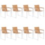 Sillas de jardín y cojines 8 unidades madera maciza de acacia by , Garden chairs - Ref: Foro24-3078626, Price: 1,00 €, Discou...