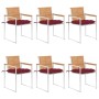 Sillas de jardín y cojines 6 unidades madera maciza de acacia by , Garden chairs - Ref: Foro24-3078605, Price: 841,76 €, Disc...