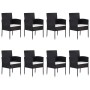 9-Piece Black Garden Dining Set by vidaXL, Garden sets - Ref: Foro24-3067929, Price: 527,48 €, Discount: %