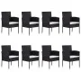 9-teiliges schwarzes Garten-Ess-Set von vidaXL, Gartensets - Ref: Foro24-3067929, Preis: 558,55 €, Rabatt: %