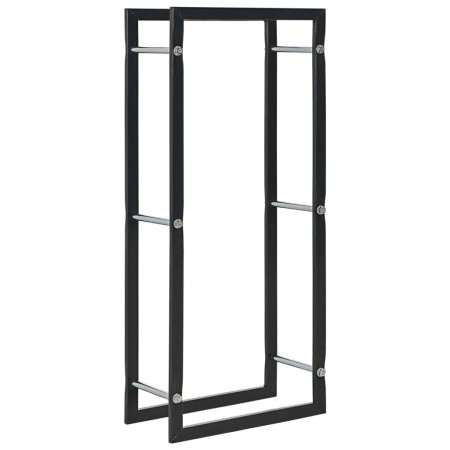 Leñero de acero negro 44x20x100 cm by , Firewood bags and holders - Ref: Foro24-284700, Price: 47,61 €, Discount: %