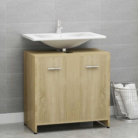 Armario de baño madera contrachapada color roble 60x33x61 cm de , Muebles de baño - Ref: Foro24-802573, Precio: 43,63 €