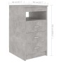 Cajonera de madera contrachapada gris hormigón 40x50x76 cm von , Schließfächer und Lagerschränke - Ref: Foro24-801809, Preis:...