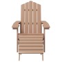 Silla de jardín Adirondack con reposapiés HDPE marrón de , Sillas de jardín - Ref: Foro24-318647, Precio: 182,24 €, Descuento: %