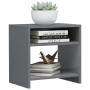 Mesita de noche madera contrachapada gris brillante 40x30x40cm de , Mesitas de noche - Ref: Foro24-800025, Precio: 31,62 €, D...