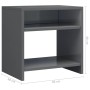 Mesita de noche madera contrachapada gris brillante 40x30x40cm de , Mesitas de noche - Ref: Foro24-800025, Precio: 31,62 €, D...