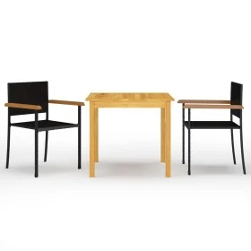 3-piece black garden dining set by vidaXL, Garden sets - Ref: Foro24-3067714, Price: 223,29 €, Discount: %