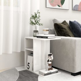Mesa auxiliar madera contrachapada blanco brillante 50x30x50 cm de , Mesas auxiliares - Ref: Foro24-803026, Precio: 36,24 €, ...