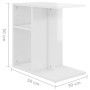 Mesa auxiliar madera contrachapada blanco brillante 50x30x50 cm de , Mesas auxiliares - Ref: Foro24-803026, Precio: 35,49 €, ...